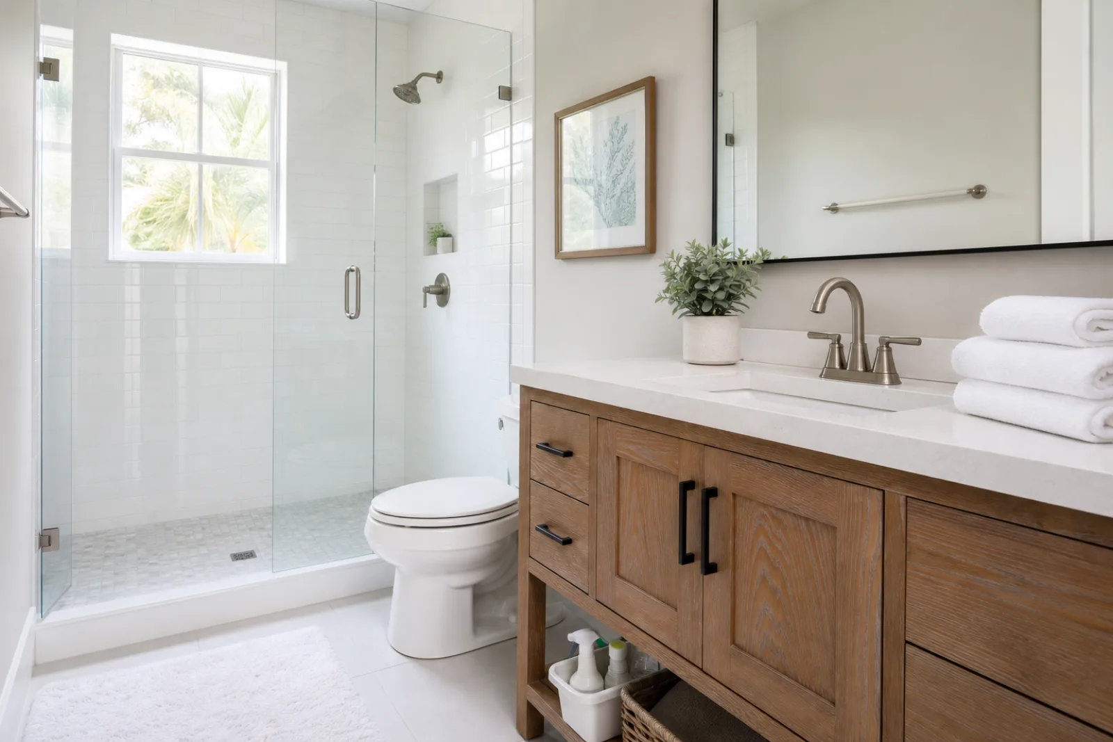 Bright bathroom after a professional deep clean